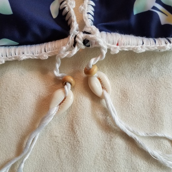 NWT LAST 1! Floral Boho Bikini w/Crocheted Edges - Picture 6 of 7